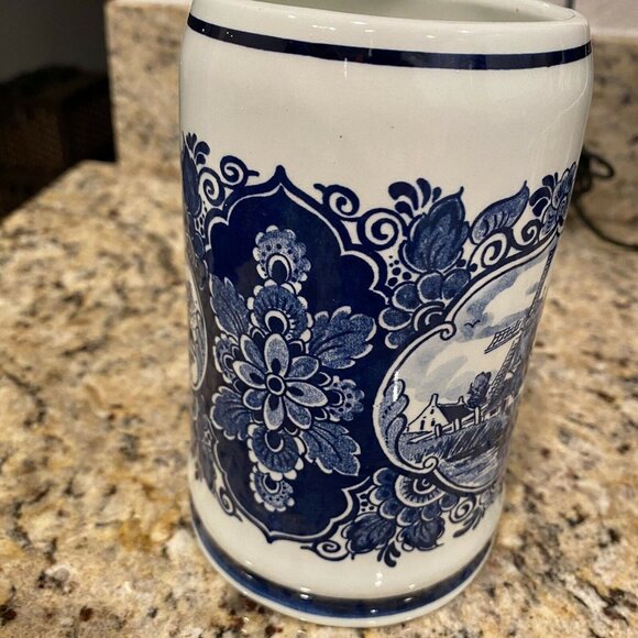 Royal Goedewaagen Gouda Holland Blue White  Windmi - Picture 3 of 9